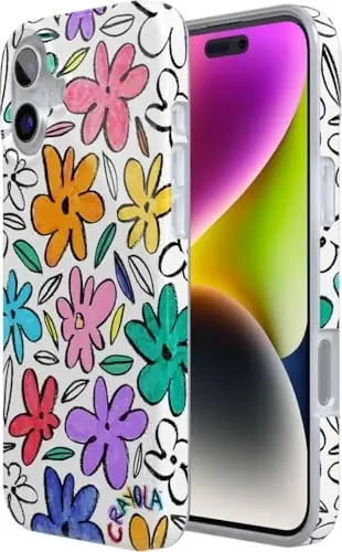 Casely iPhone 16 Case | Outside The Lines | Crayola Marker Case Floral iPhone Cases | Classic Ultra-Slim Design | Compatible with MagSafe - 4