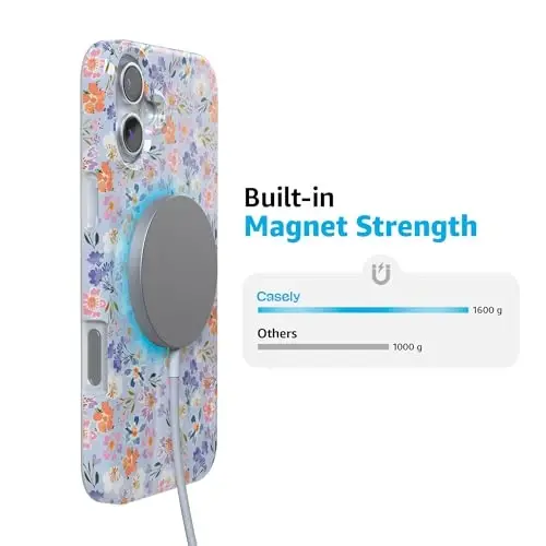 Casely iPhone 16 Case | Poppy Meadows | Pastel Floral | Classic Ultra-Light Design | Compatible with MagSafe - 2