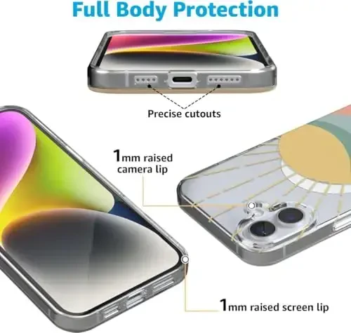 Casely iPhone 16 Case | Here Comes The Sun | Colorblock Sunset | Classic Ultra Slim Case Design | Compatible with MagSafe - 3