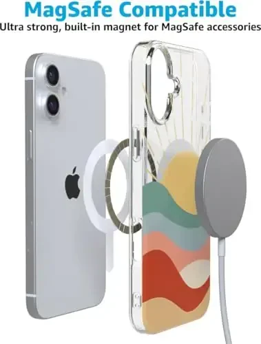 Casely iPhone 16 Case | Here Comes The Sun | Colorblock Sunset | Classic Ultra Slim Case Design | Compatible with MagSafe - 7