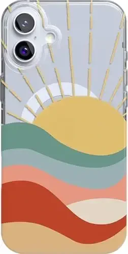 Casely iPhone 16 Case | Here Comes The Sun | Colorblock Sunset | Classic Ultra Slim Case Design | Compatible with MagSafe - MODAZONE