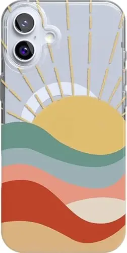 Casely iPhone 16 Case | Here Comes The Sun | Colorblock Sunset | Classic Ultra Slim Case Design | Compatible with MagSafe 