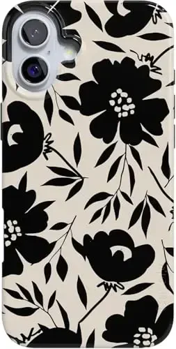 Casely iPhone 16 Case | Dark Fantasy | Contrast Floral | Compatible with MagSafe | Classic Ultra-Slim Case 