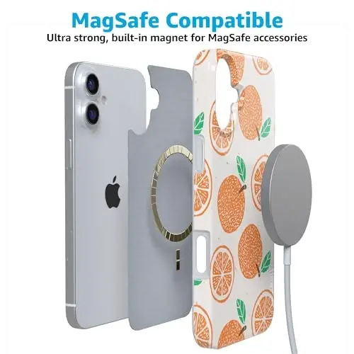 Casely iPhone 16 Kılıfı | Main Squeeze | Turuncu Damgalı | MagSafe ile Uyumlu | Klasik Ultra İnce Tasarım - 4