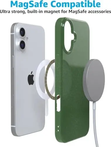 Casely iPhone 16 Case | Mystic Moss | Green Enchanted Shimmer Glitter | Classic Ultra-Slim Design | Compatible with MagSafe - 7