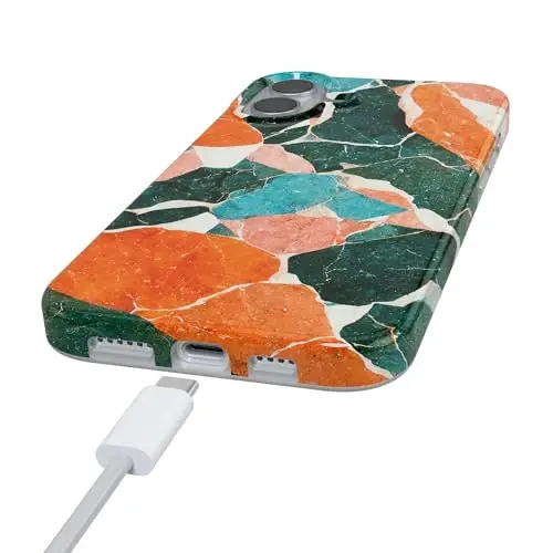 Casely iPhone 16 Case | of Quartz! | Sculpted Marble | Compatible with MagSafe | Classic Ultra Slim Design - 5
