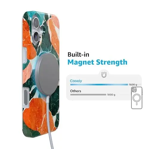 Casely iPhone 16 Case | of Quartz! | Sculpted Marble | Compatible with MagSafe | Classic Ultra Slim Design - 6
