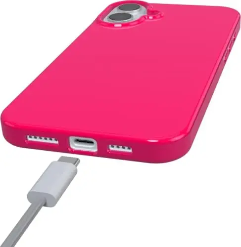 Casely iPhone 16 Case | Think Pink | Solid Neon Pink | Classic Ultra-Slim Design | Compatible with MagSafe - 2