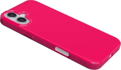 Casely iPhone 16 Case | Think Pink | Solid Neon Pink | Classic Ultra-Slim Design | Compatible with MagSafe - 3