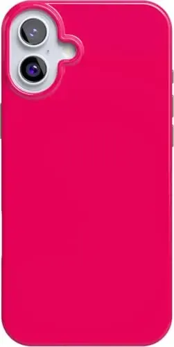 Casely iPhone 16 Case | Think Pink | Solid Neon Pink | Classic Ultra-Slim Design | Compatible with MagSafe - 1