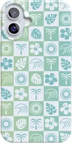 Casely iPhone 16 Case | Coastal Checkers | Pura Vida | Compatible with MagSafe | Classic Ultra Slim Design 