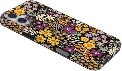 Casely iPhone 16 Case | Falling for You | Plum Floral | Classic Ultra Slim Case Design | Compatible with MagSafe - 3