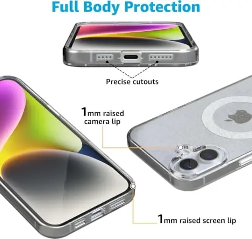 Casely iPhone 16 Case | Glitter Clear Skies | Clear Shimmer | Classic Ultra-Slim Design | Compatible with MagSafe - 5