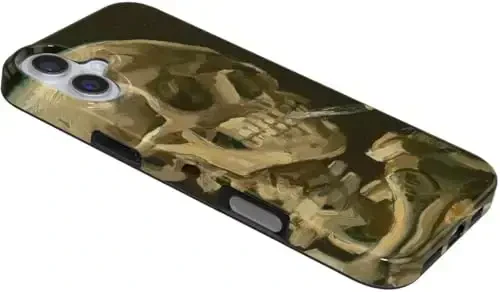 Casely iPhone 16 Case | Van Gogh | Head of a Skeleton with a Burning Cigarette Phone | Classic Ultra-Slim Design | Compatible with MagSafe - 3