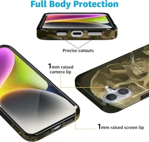 Casely iPhone 16 Case | Van Gogh | Head of a Skeleton with a Burning Cigarette Phone | Classic Ultra-Slim Design | Compatible with MagSafe - 5