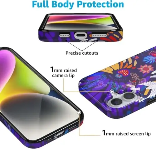 Casely iPhone 16 Case | Viva La Vida | Frida Kahlo Collage | Classic Ultra Slim Case Design | Compatible with MagSafe - 4