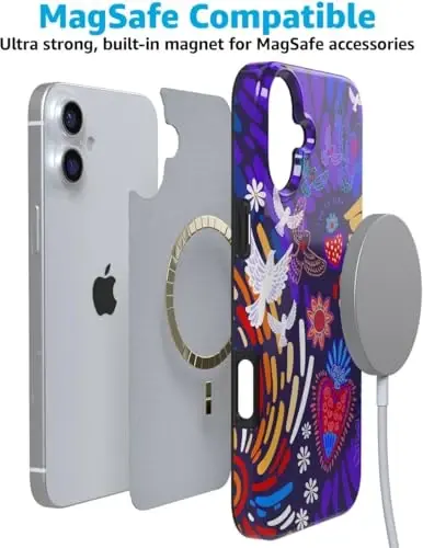 Casely iPhone 16 Case | Viva La Vida | Frida Kahlo Collage | Classic Ultra Slim Case Design | Compatible with MagSafe - 7