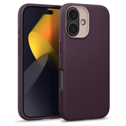 Caseology Nano Pop Mag for iPhone 16 Case [Dual Layer Silicone Case Compatible with Magsafe] Military Grade Drop Tested (2024) - Burgundy Bean - 4