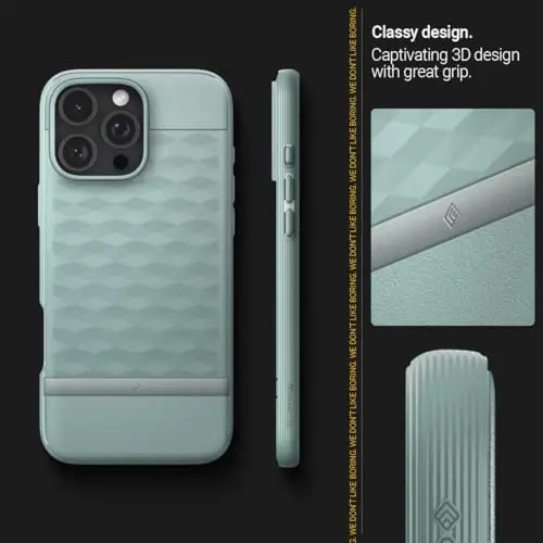 Caseology Parallax Mag for iPhone 16 Pro Case [Magsafe bilan mos keladigan takomillashtirilgan ergonomik dizaynli chexol] Harbiy sinovdan o'tgan (2024) - Adaçayı yashili - 3