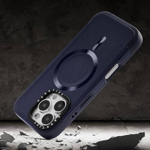 CASETiFY Force Case for iPhone 16 Pro [Slim / 4 ft. 2X Military Grade Drop Protection/MagSafe Compatible] - Navy - 5