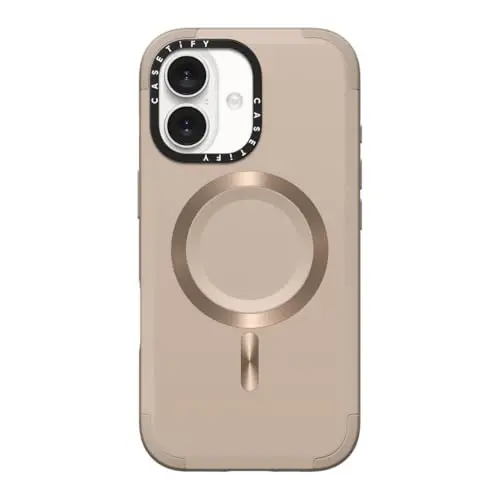 CASETiFY Force iPhone 17 Case [Slim/Compatible with Magsafe / 6.5 ft. 3X Military Grade Drop Protection] - Taupe 