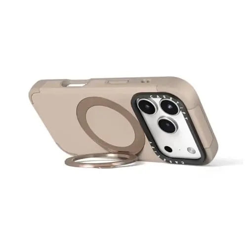 CASETiFY Force Ring Stand iPhone 17 Case [Kickstand/Compatible with Magsafe / 6.5 ft. 3X Military Grade Drop Protection] - Taupe - 5