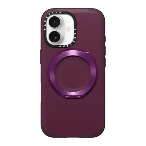 CASETiFY Force Ring Stand iPhone 17 Case [Kickstand/Compatible with Magsafe / 6.5 ft. 3X Military Grade Drop Protection] - Mulberry 