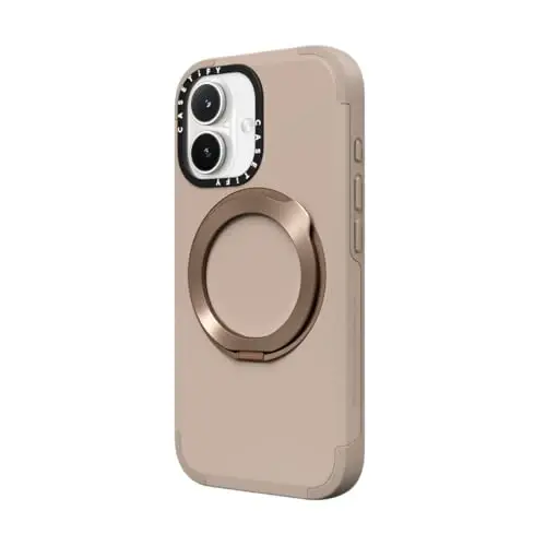 CASETiFY Force Ring Stand iPhone 17 Case [Kickstand/Compatible with Magsafe / 6.5 ft. 3X Military Grade Drop Protection] - Taupe - CASETIFY (1)