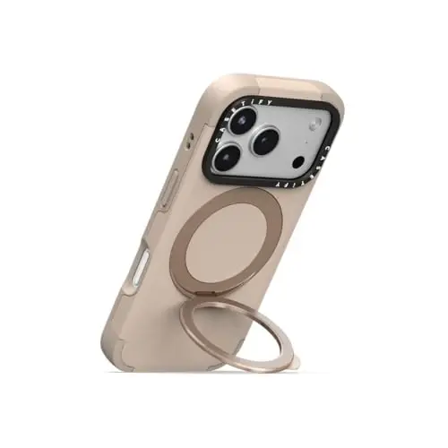 CASETiFY Force Ring Stand iPhone 17 Pro Case [Kickstand/Compatible with Magsafe / 6.5 ft. 3X Military Grade Drop Protection] - Taupe - 4