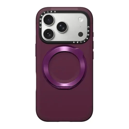 CASETiFY Force Ring Stand iPhone 17 Pro Ғилофи [Tayanchoqli / Magsafe bilan mos / 6.5 fut 3X Harbiy darajadagi tushishdan himoya] - Mulberry 
