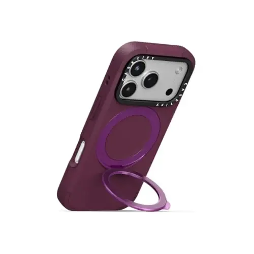 CASETiFY Force Ring Stand iPhone 17 Pro Case [Kickstand/Compatible with Magsafe / 6.5 ft. 3X Military Grade Drop Protection] - Mulberry - 4