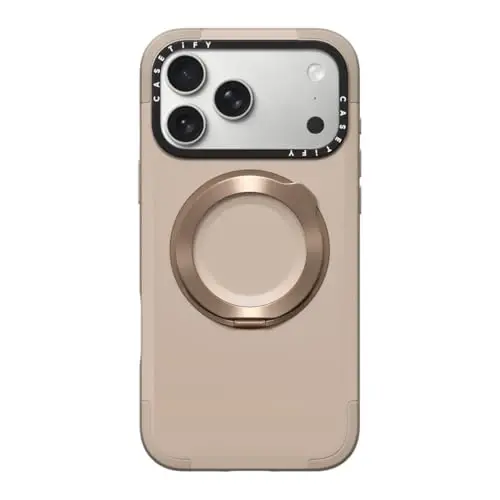CASETiFY Force Ring Stand iPhone 17 Pro Max Case [Kickstand/Compatible with Magsafe / 6.5 ft. 3X Military Grade Drop Protection] - Taupe - 1