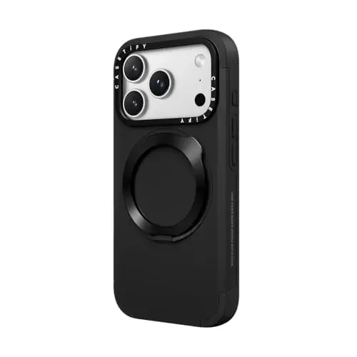 CASETiFY Force Ring Stand iPhone 17 Pro Max Ғилофи [Таянч/Magsafe Бilan Mos / 6.6 фут 3X Ҳарбий Даражадаги Томчидан Ҳимоя] - Қора - CASETIFY (1)