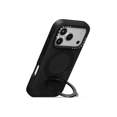 CASETiFY Force Ring Stand iPhone 17 Pro Max Ғилофи [Таянч/Magsafe Бilan Mos / 6.6 фут 3X Ҳарбий Даражадаги Томчидан Ҳимоя] - Қора - 4