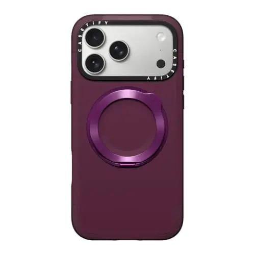 CASETiFY Force Ring Stand iPhone 17 Pro Max Case [Kickstand/Compatible with Magsafe / 6.5 ft. 3X Military Grade Drop Protection] - Mulberry 