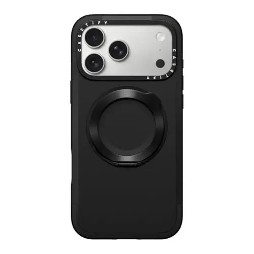 CASETiFY Force Ring Stand iPhone 17 Pro Max Case [Kickstand/Compatible with Magsafe / 6.6 ft. 3X Military Grade Drop Protection] - Black - 1