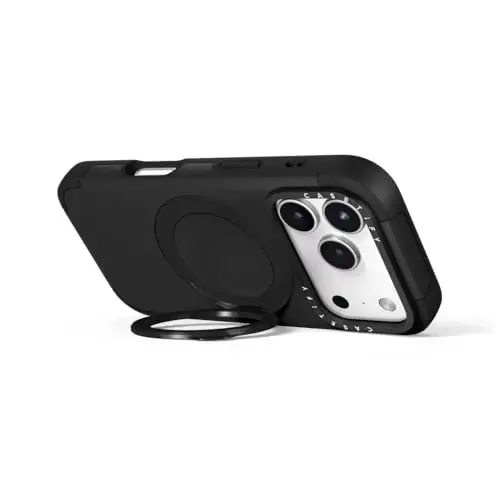 CASETiFY Force Ring Stand iPhone 17 Pro Max Kılıfı [Stantlı/Magsafe Uyumlu / 6.6 ft. 3 Kat Askeri Sınıf Düşme Koruması] - Siyah - 5