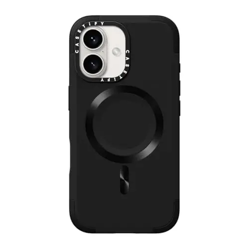 CASETiFY Force Case for iPhone 16 [Slim / 6.6 ft. 3X Military Grade Drop Protection/Compatible with Magsafe] - Black - CASETIFY