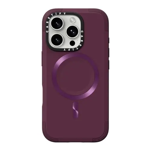 CASETiFY Force Case for iPhone 16 Pro [Slim / 6.6 ft. 3X Military Grade Drop Protection/Compatible with Magsafe] - Mulberry - 1