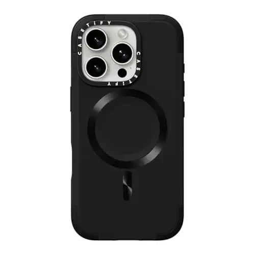 CASETiFY Force Case for iPhone 16 Pro [Slim / 6.6 ft. 3X Military Grade Drop Protection/Compatible with Magsafe] - Black - 1
