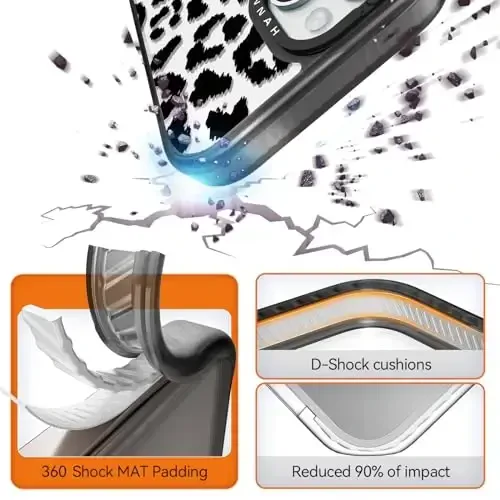 casevivid Compatible for iPhone 15 Case Cute Aesthetic - Durable Shockproof 6.6 ft Drop Impact Phone Case Cover with Funny Fashion Big Black Leopard Print 6.1