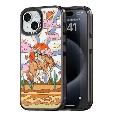 casevivid Compatible for iPhone 15 Case Cute Aesthetic - Durable Shockproof 6.6 ft Drop Impact Phone Case Cover with Funny Fashion Cowboy 6.1