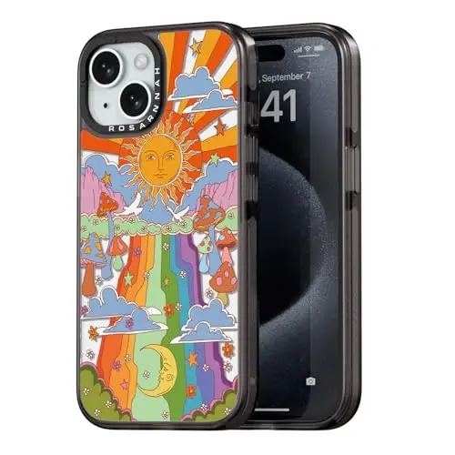 casevivid Compatible for iPhone 15 Case Cute Aesthetic - Durable Shockproof 6.6 ft Drop Impact Phone Case Cover with Funny Fashion Mushroom 6.1