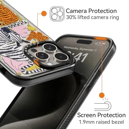 casevivid Compatible for iPhone 15 Pro Case Cute Aesthetic - Durable Shockproof 6.6 ft Drop Impact Phone Case Cover with Funny Fashion Africa 6.1