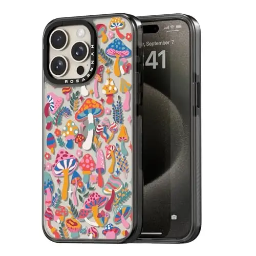 casevivid Compatible for iPhone 15 Pro Case Cute Aesthetic - Durable Shockproof 6.6 ft Drop Impact Phone Case Cover with Funny Fashion Mushroom Jungle 6.1