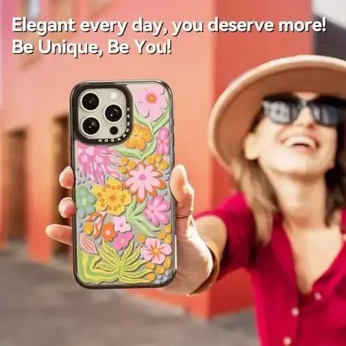 casevivid Compatible for iPhone 15 Pro Case Cute Aesthetic - Durable Shockproof 6.6 ft Drop Impact Phone Case Cover with Funny Fashion Passion Flower 6.1