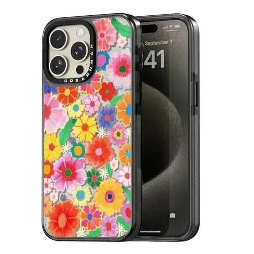 casevivid Compatible for iPhone 15 Pro Max Case Cute Aesthetic - Durable Shockproof 6.6 ft Drop Impact Phone Case Cover with Funny Fashion Colorful Flowers 6.7