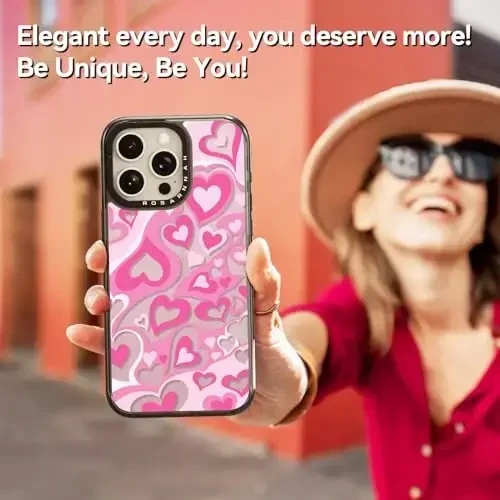 casevivid Compatible for iPhone 15 Pro Max Case Cute Aesthetic - Durable Shockproof 6.6 ft Drop Impact Phone Case Cover with Funny Fashion Love Heart 6.7
