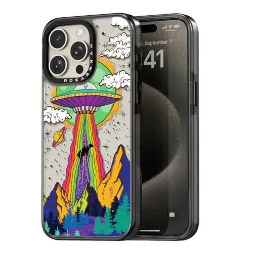 casevivid Compatible for iPhone 15 Pro Max Case Cute Aesthetic - Durable Shockproof 6.6 ft Drop Impact Phone Case Cover with Funny Fashion UFO 6.7
