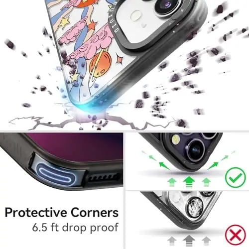 casevivid for iPhone 11 Case Aesthetic Black, Cowboy | Cute Funny Pattern Design for Girls Women Men, Durable Shockproof 6.1